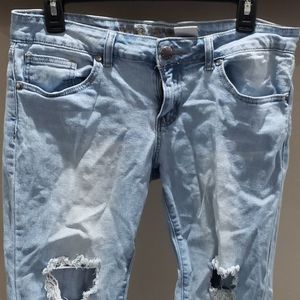 Distressed Skinny Ankle Jeans